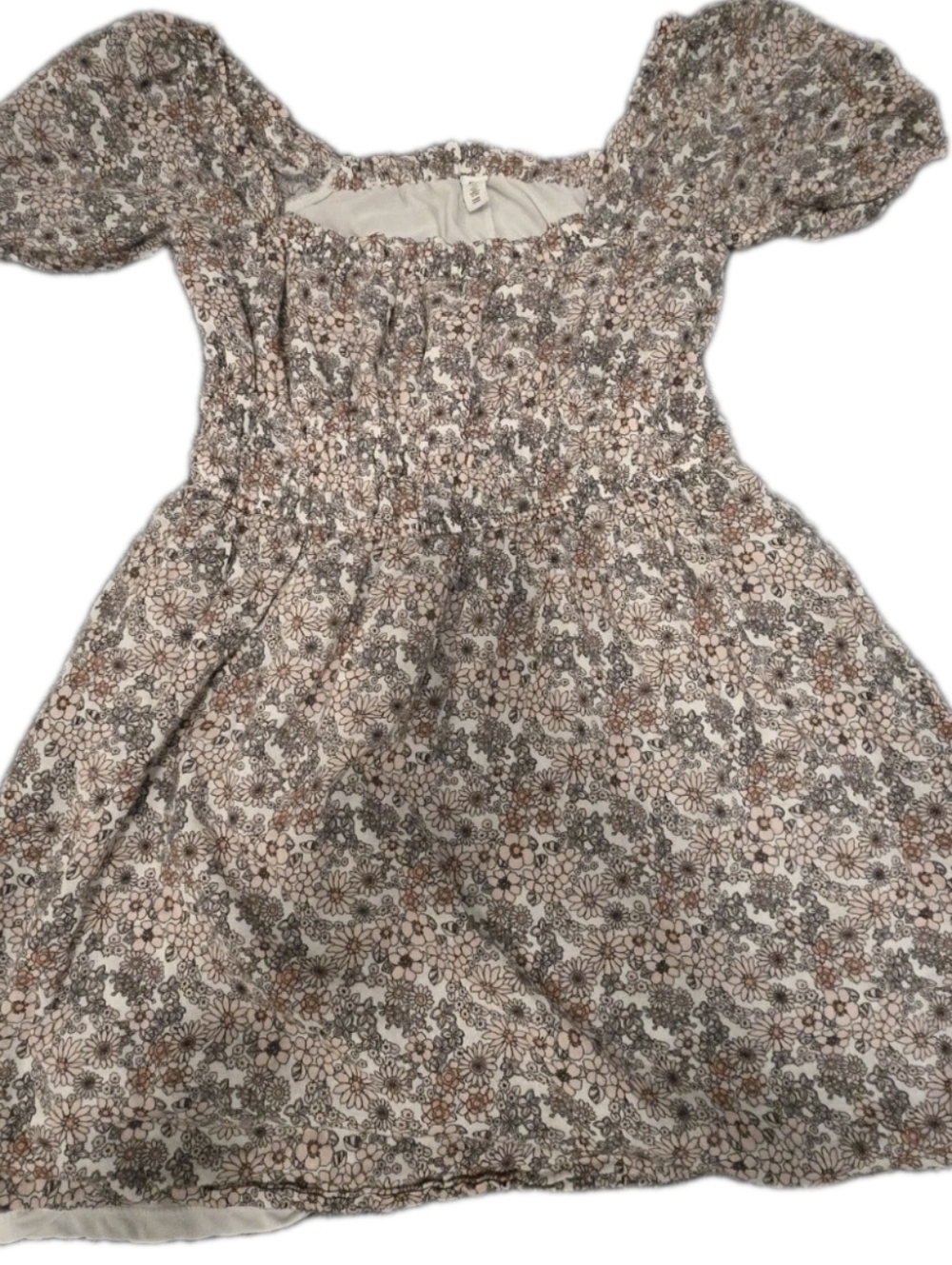 BP Women’s Medium Floral Puff Sleeve Corset Style Mini Dress Cottagecore - Picture 1 of 9